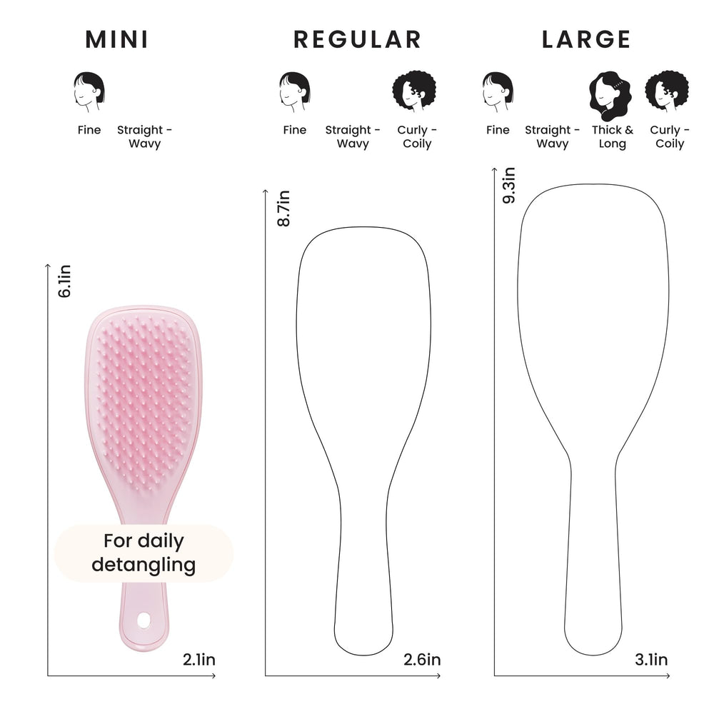 Tangle Teezer Ultimate Detangler in use on dry hair shows smooth, frizz-free results