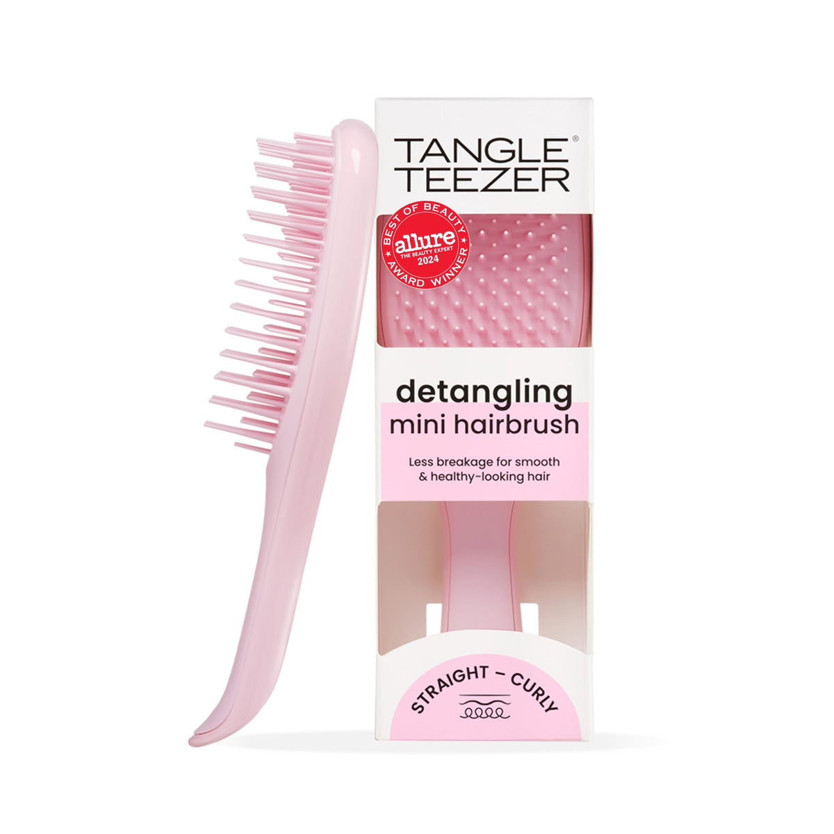 Tangle Teezer Ultimate Detangler in Millennial Pink front view for easy on-the-go detangling