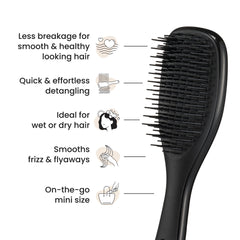 Short teeth smooth strands for frizz-free finish with Tangle Teezer Ultimate Detangler.