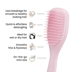 Tangle Teezer Ultimate Detangler two-tiered teeth detail highlights knot detangling and smoothing action