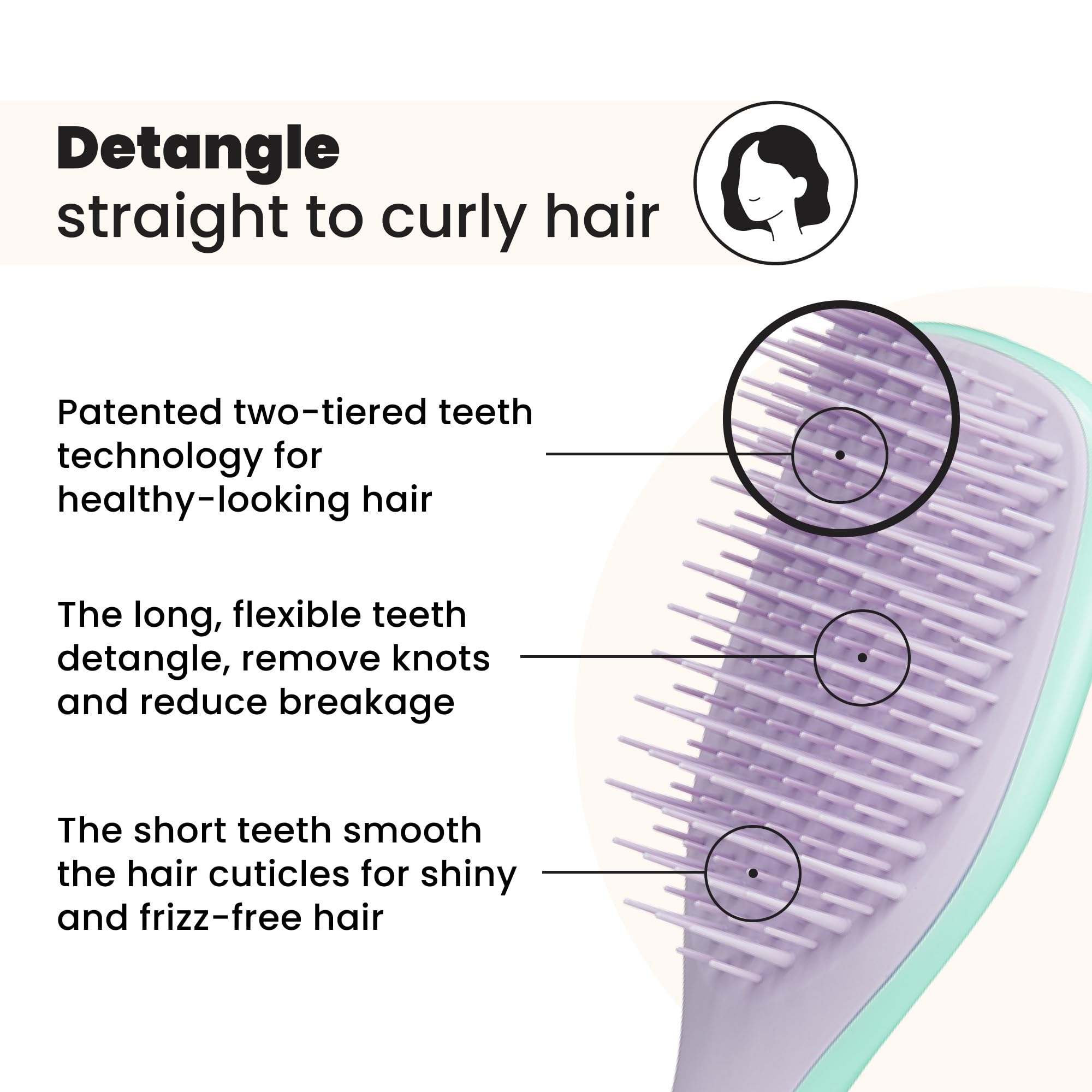 Tangle Teezer Ultimate Detangler travel-size shown for on-the-go detangling.