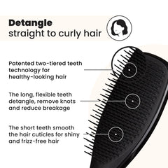 Tangle Teezer Ultimate Detangler two-tier teeth design reduces breakage potential.
