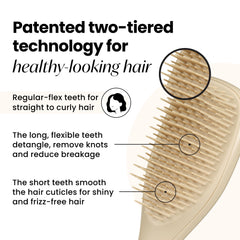 Tangle Teezer Ultimate Detangler two-tier teeth technology aids gentle detangling and reduced breakage