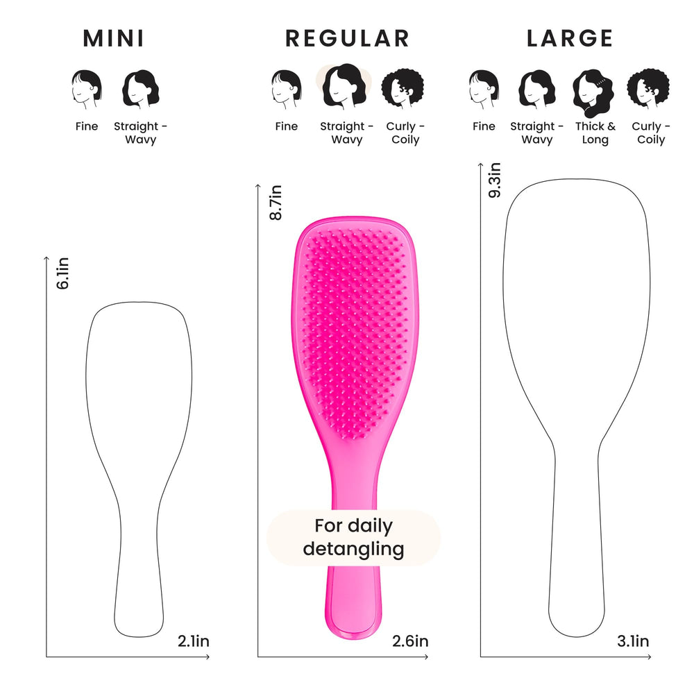 Tangle Teezer wet hair detangling in shower using the brush
