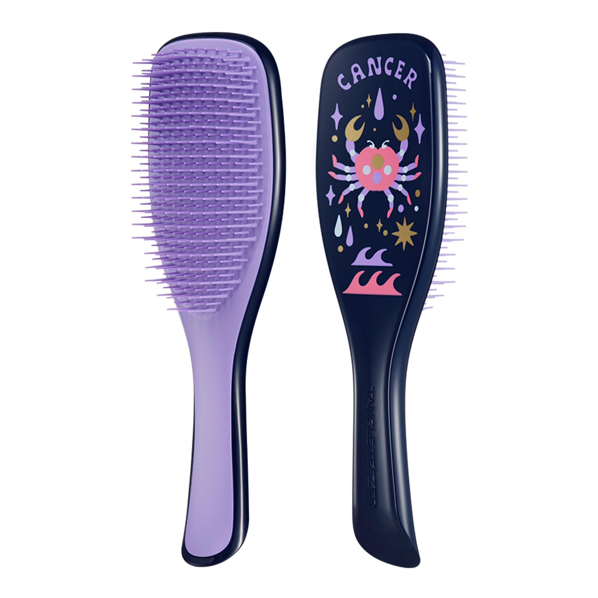 Tangle Teezer Zodiac Ultimate Detangler packaging on bathroom display.
