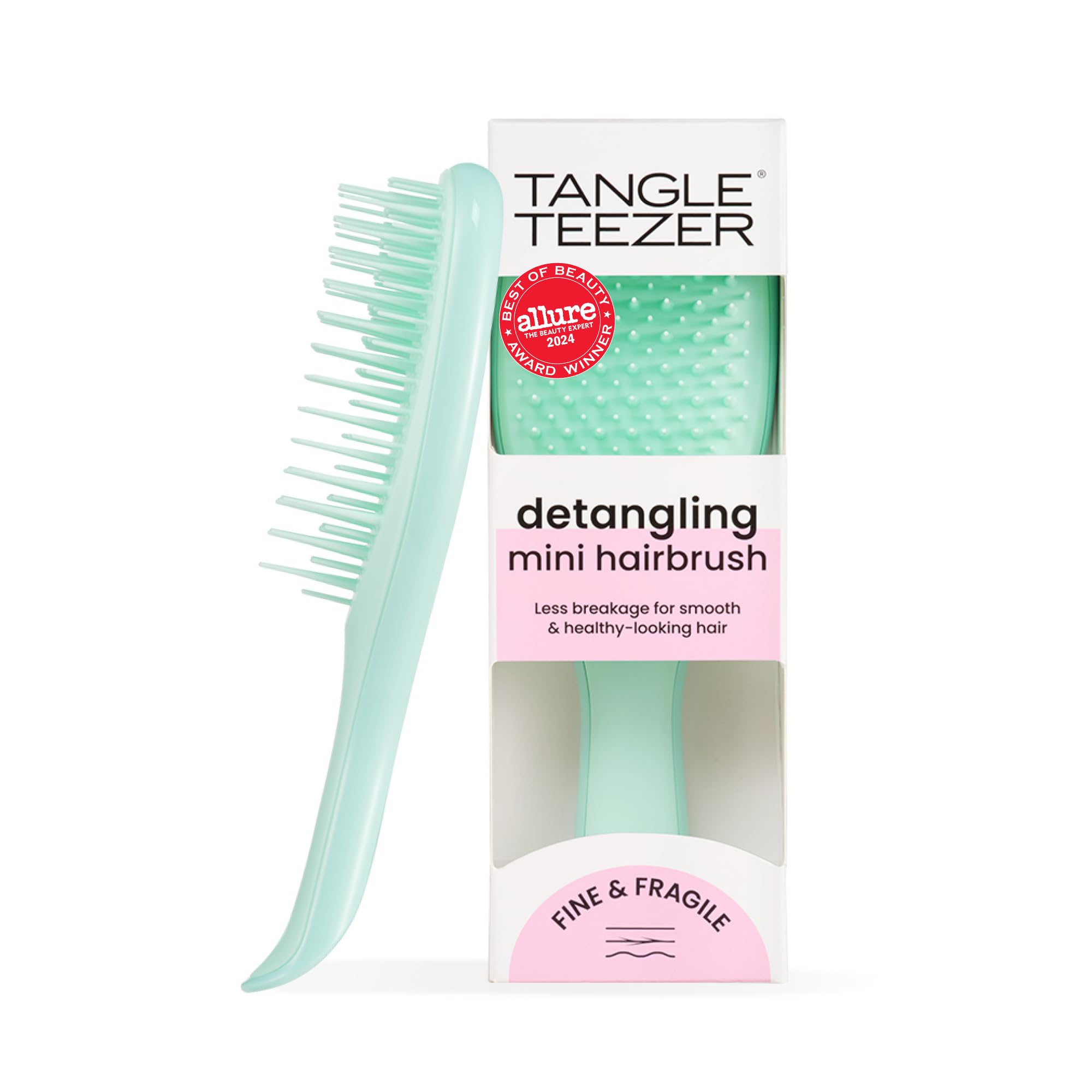 Tangle Teezer Fine and Fragile Ultimate Detangler Brush mint with soft-flex teeth for gentle detangling