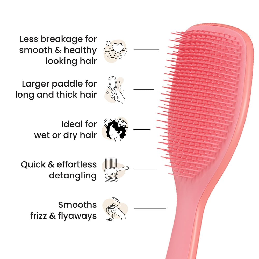 Tangle Teezer paddle in wet hair for smooth detangling