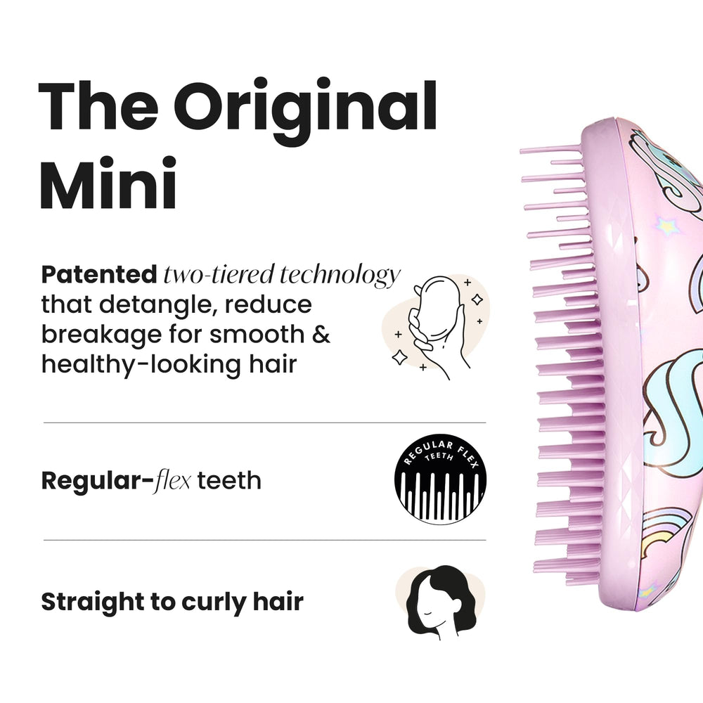 Tangle Teezer Original Detangler packed for backpack travel touch-ups