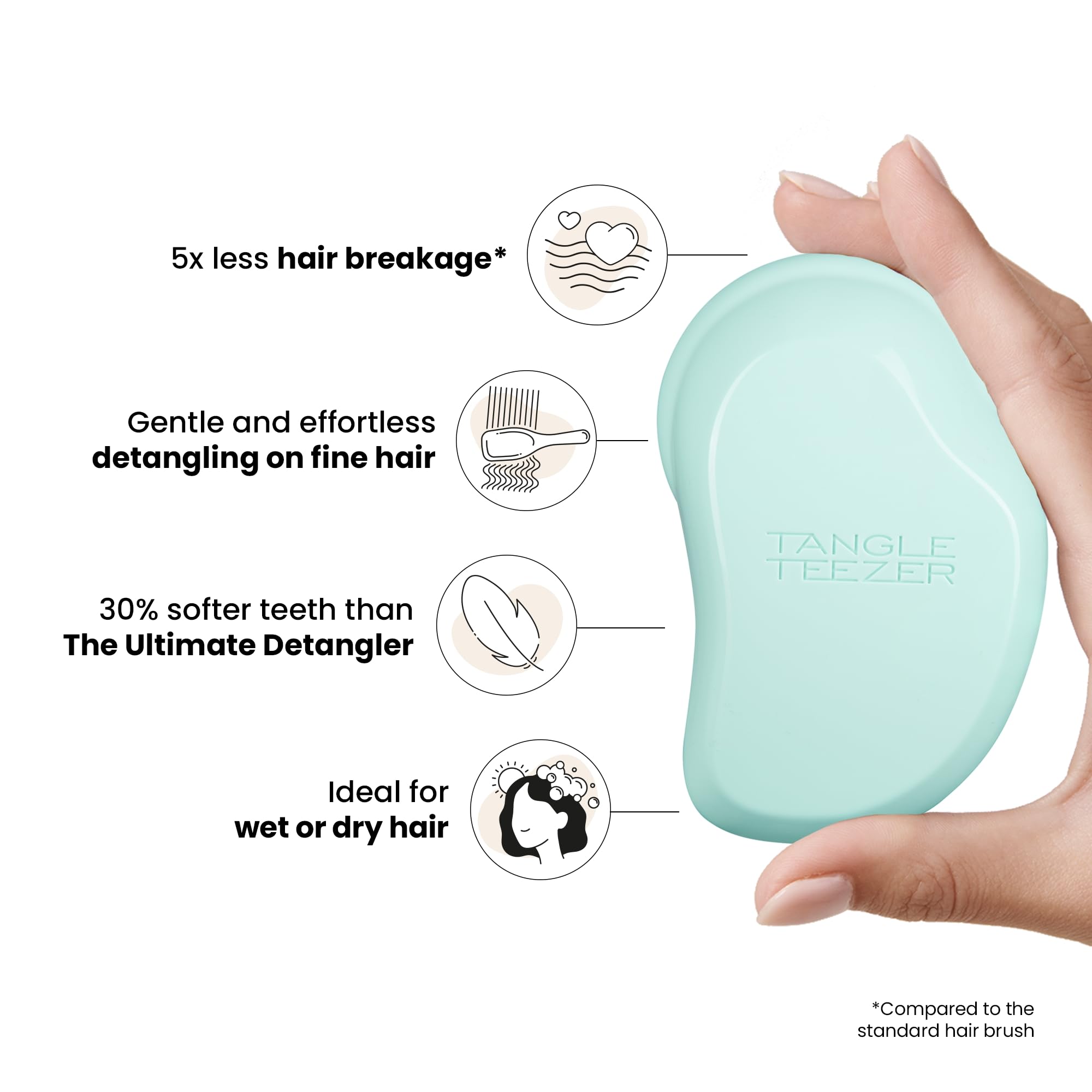 Tangle Teezer Original Detangler Brush fine-fragile-hair soft-flex teeth protect delicate strands