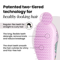Tangle Teezer detangler teeth close-up showing two-tier design