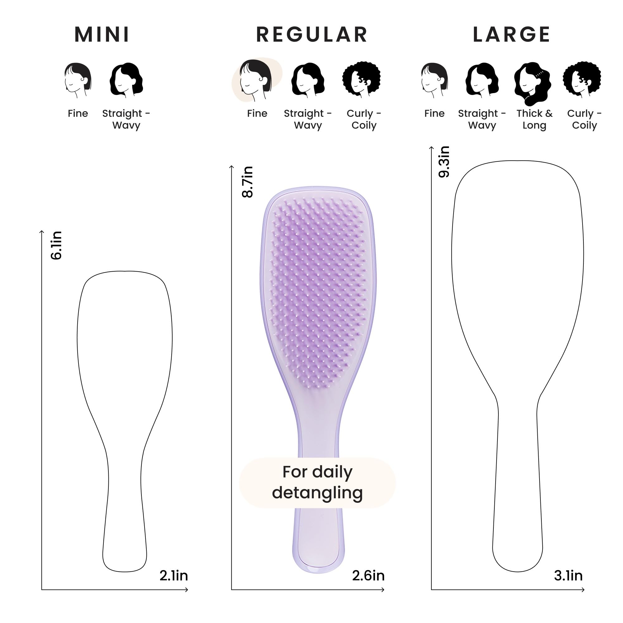 Tangle Teezer Fine & Fragile two-tiered teeth closeup demonstrating detangling and smoothing action.