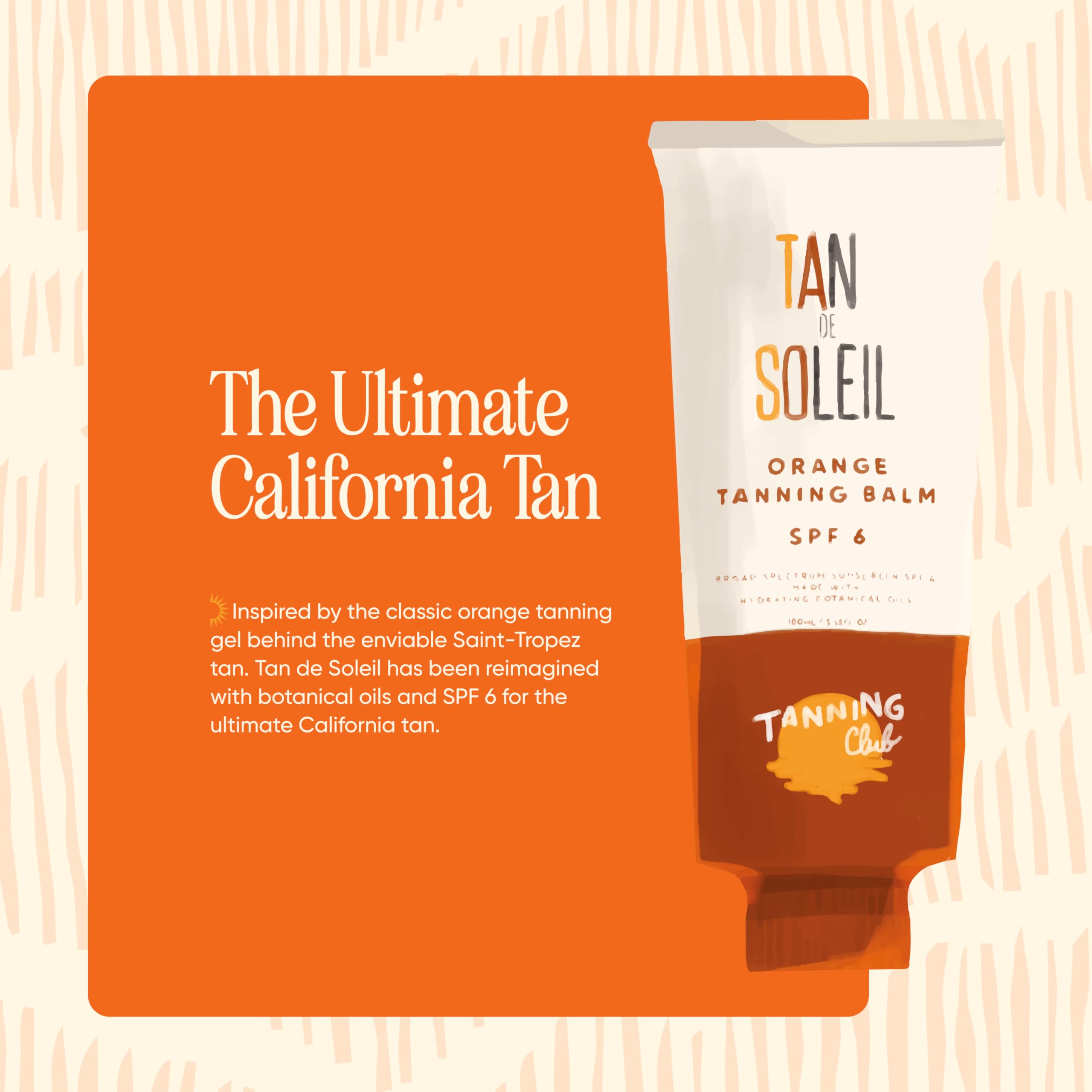 Tanning Club Tan De Soleil Orange Gel with shea and cocoa butter texture close-up.
