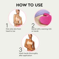 Tanologist Clear Self Tan Water on skin demonstrates quick absorption for a seamless bronze.