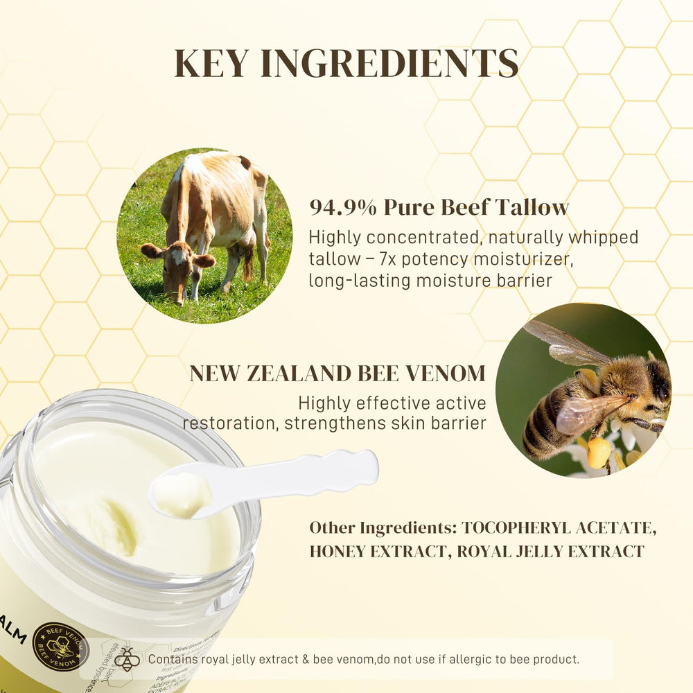 Tantea NZ bee venom ingredients label emphasizes ethical sourcing and purity.