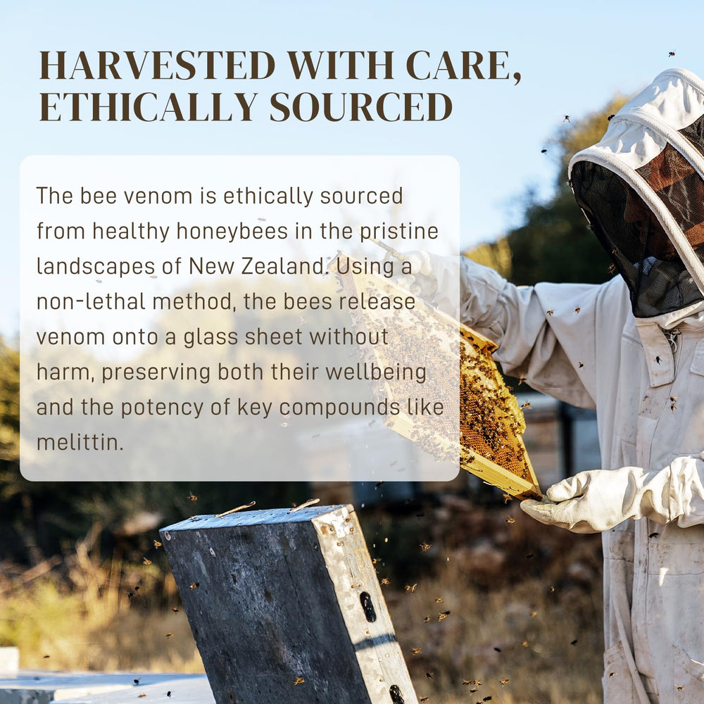 Tantea NZ bee venom label highlights natural, potent formula.