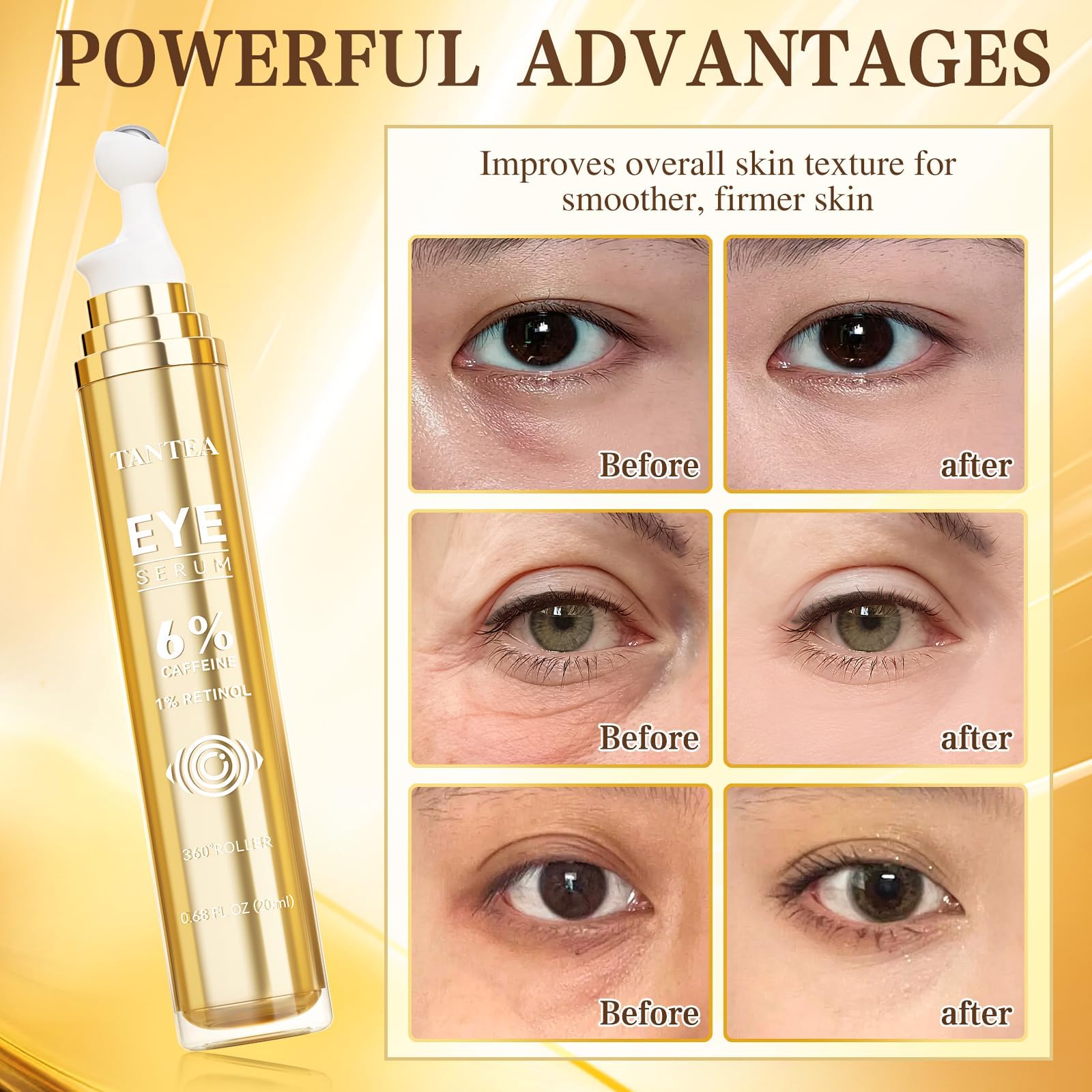 Tantea travel-friendly eye care packaging for on-the-go daily brightness.