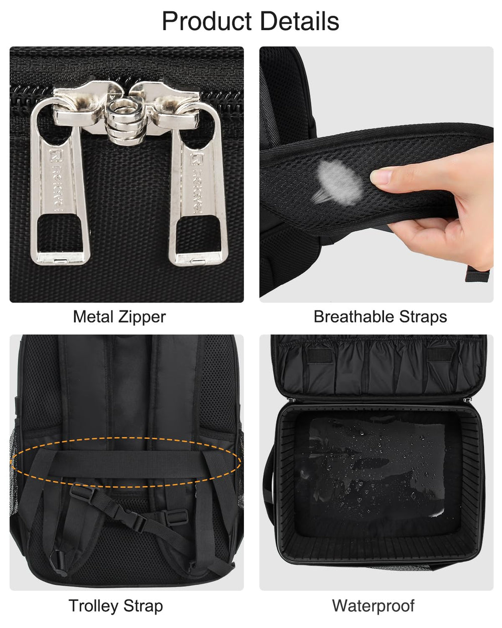 TANTO makeup backpack double-strap carry design enables comfortable all-day support.