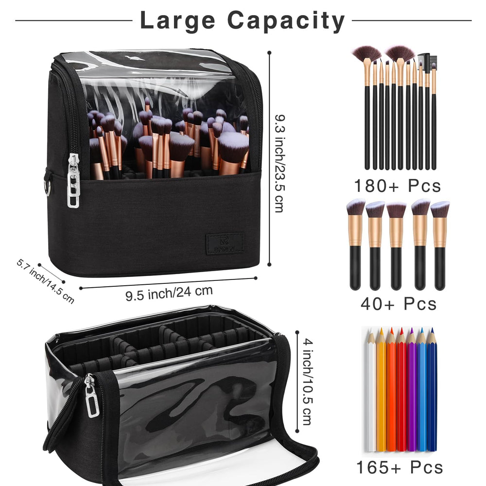TANTO makeup bag bottom protective frame keeps shape during travel.
