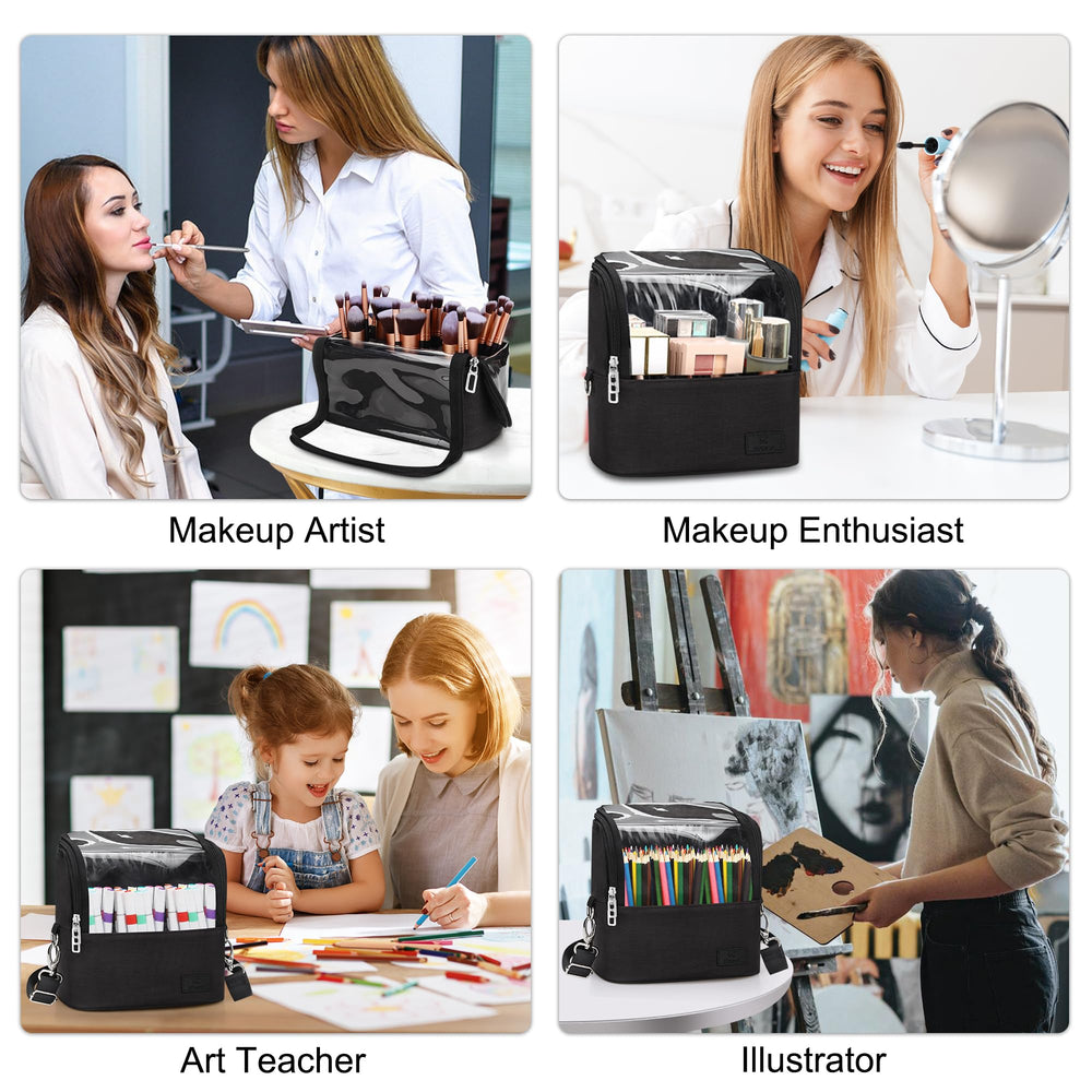TANTO makeup bag capacity 180 small brushes or 40 large brushes.