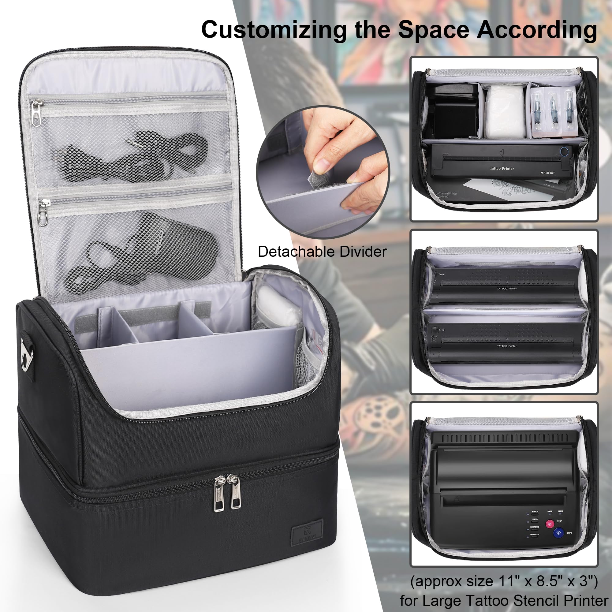 TANTO tattoo travel case open dual-layer design for organized gear