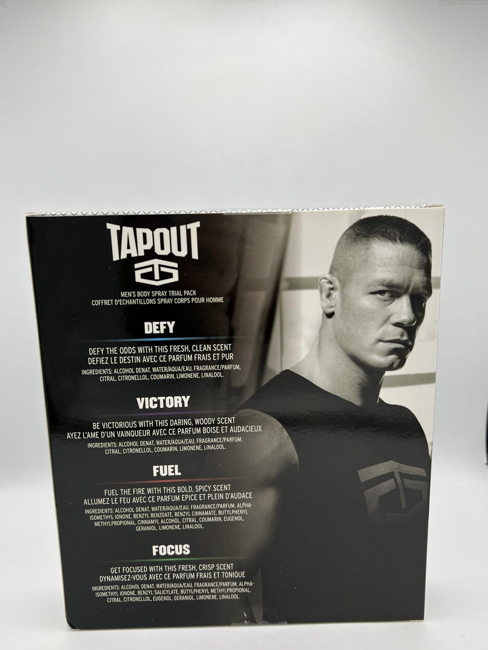 Tapout travel-case image highlights compact on-the-go freshness for trips.