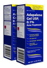 TARO Adapalene 0.1% gel bottle, daily acne-fighting treatment.