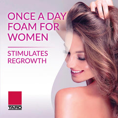 TARO Minoxidil foam application demonstrates convenient daily use