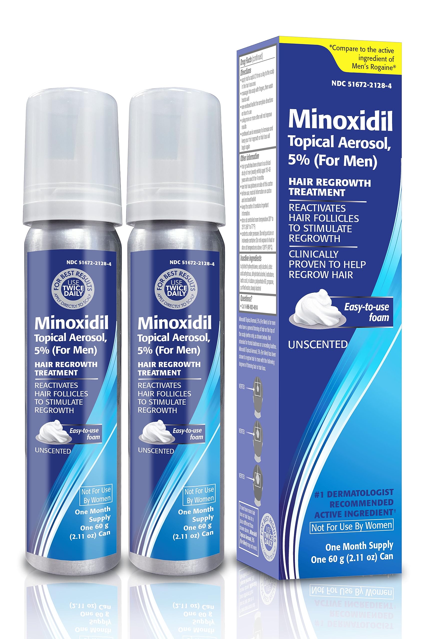 TARO minoxidil foam bottle for easy daily application.