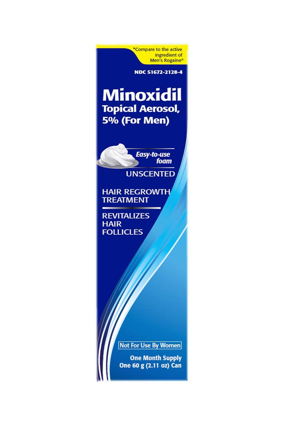 2.11 oz TARO Minoxidil bottle indicating one-month supply.