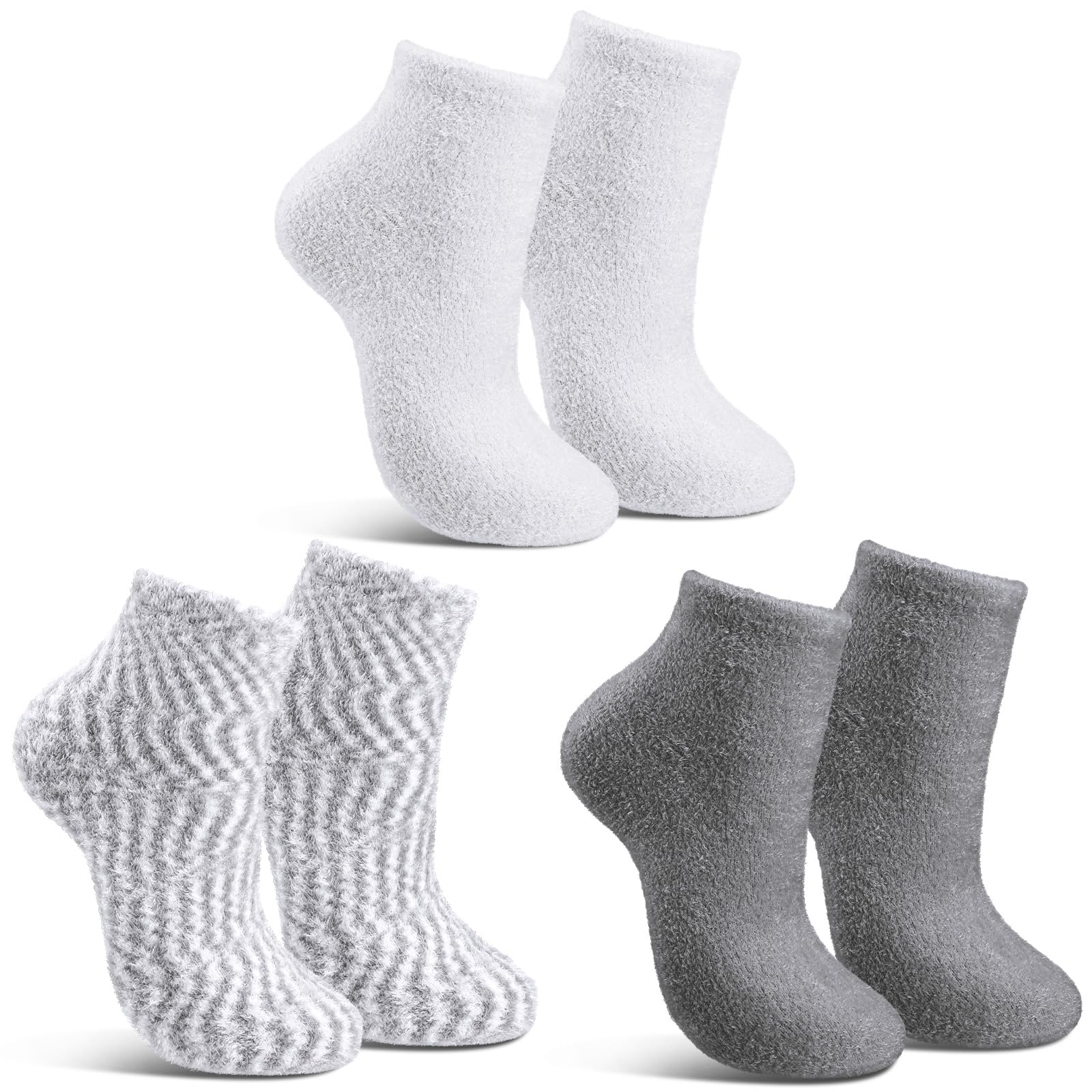 Tarpop Aloe Socks three-pairs gray set soothing foot care while sleeping.