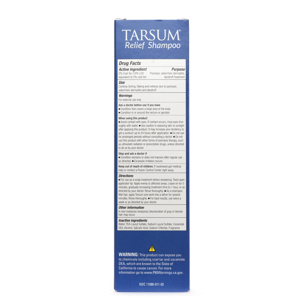 Tarsum packaging front view highlighting scalp-supporting formulation