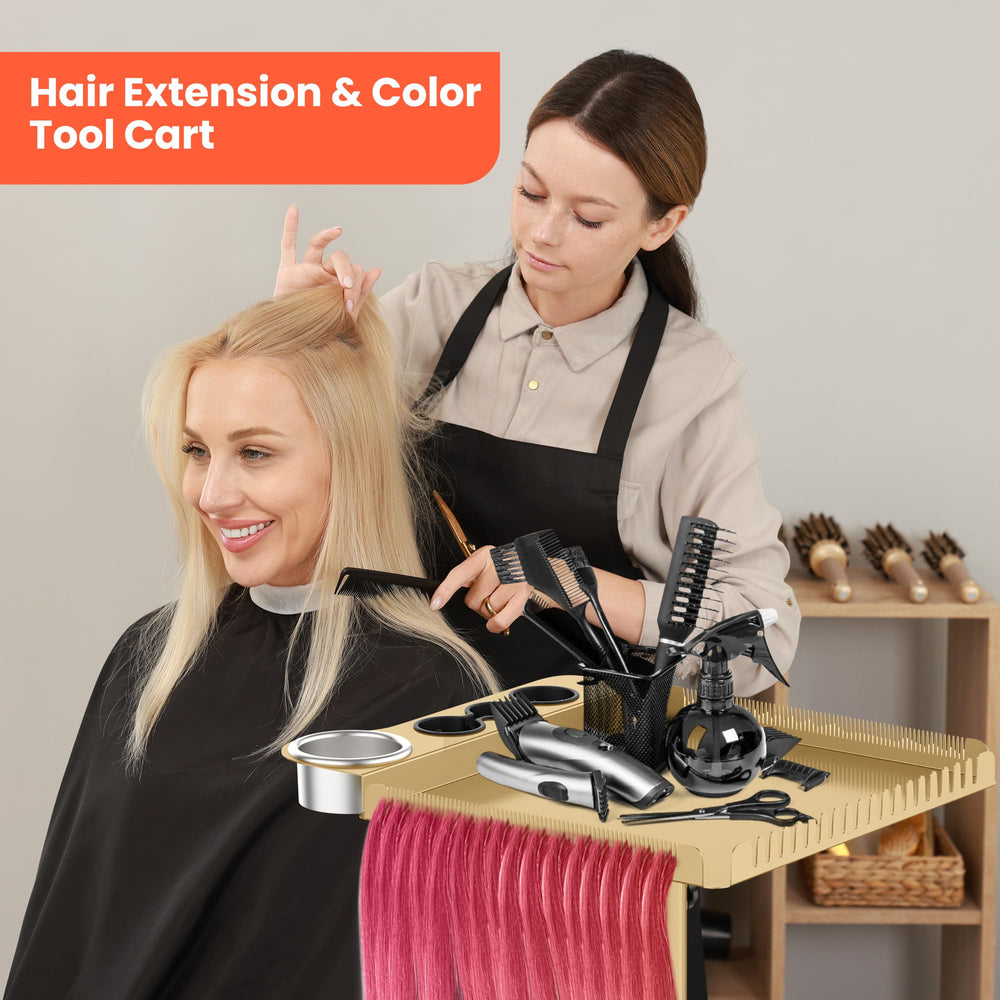 TASALON Gold adjustable-height tray enabling comfortable styling angles