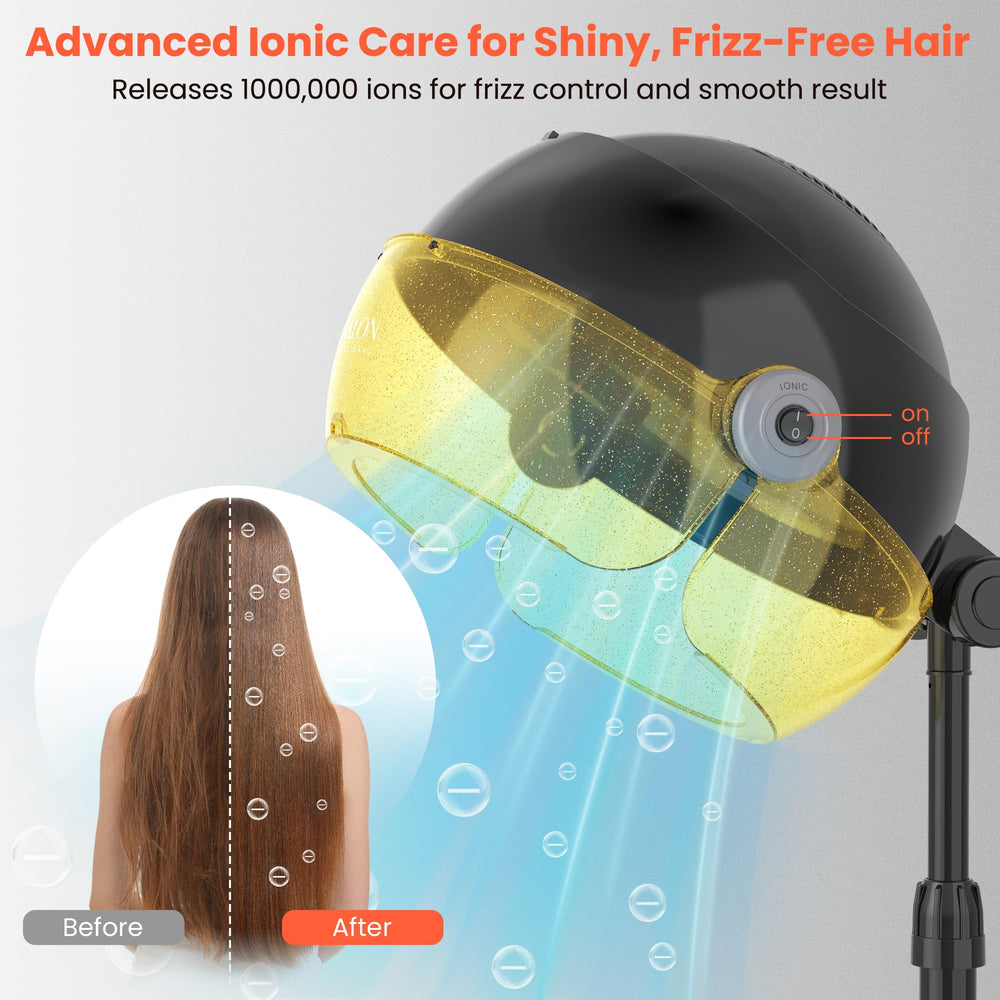Tasalon Gold hooded dryer in-use hood demonstrates professional setup at home.