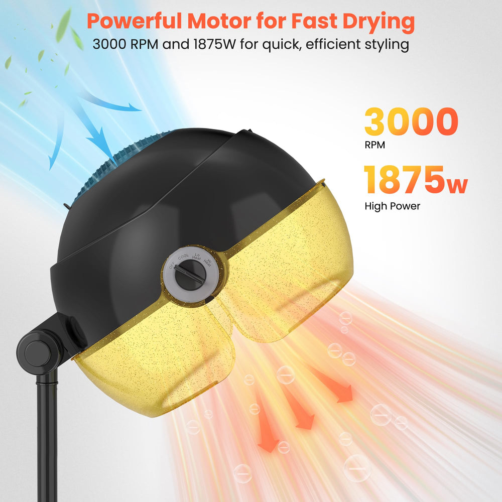 Tasalon Gold hooded dryer ion technology highlights up to 1 million ions for frizz control.