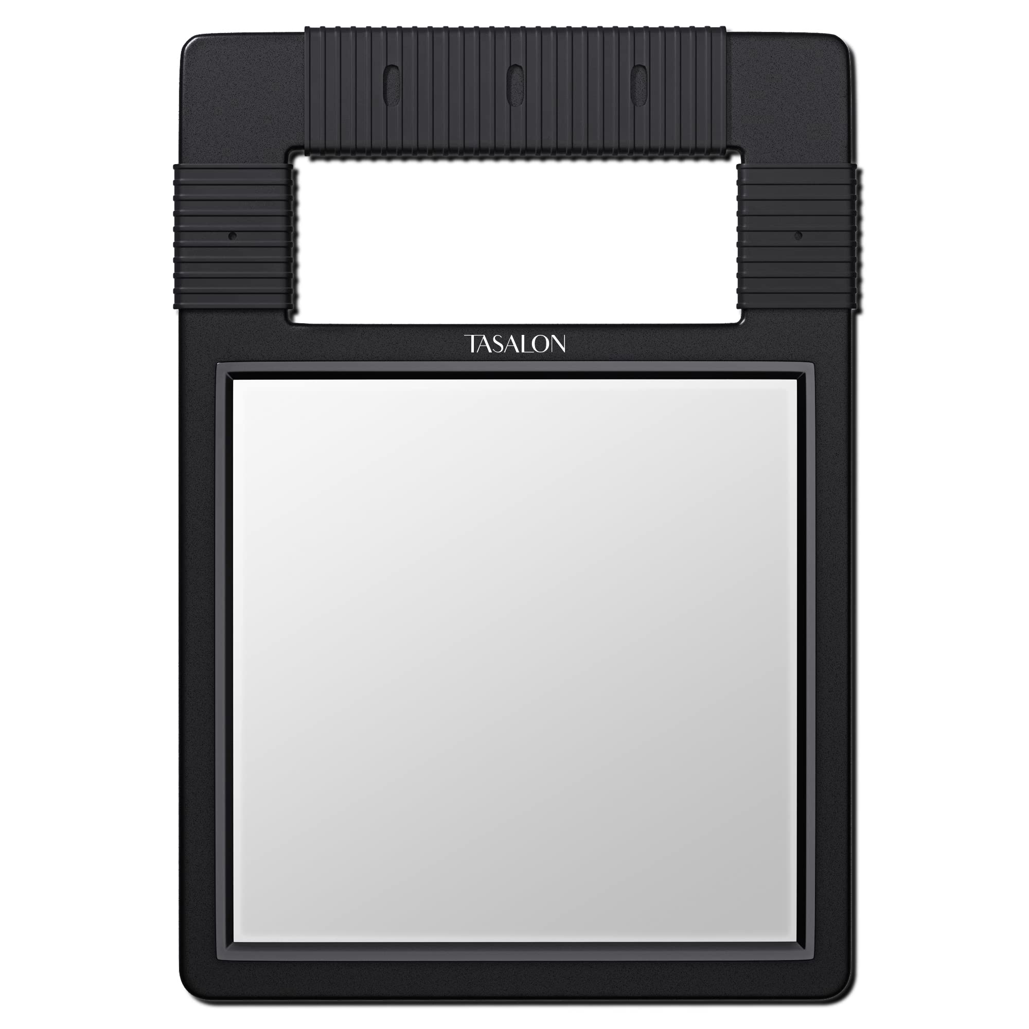TASALON Hand Mirror provides crystal-clear reflection for precise grooming.