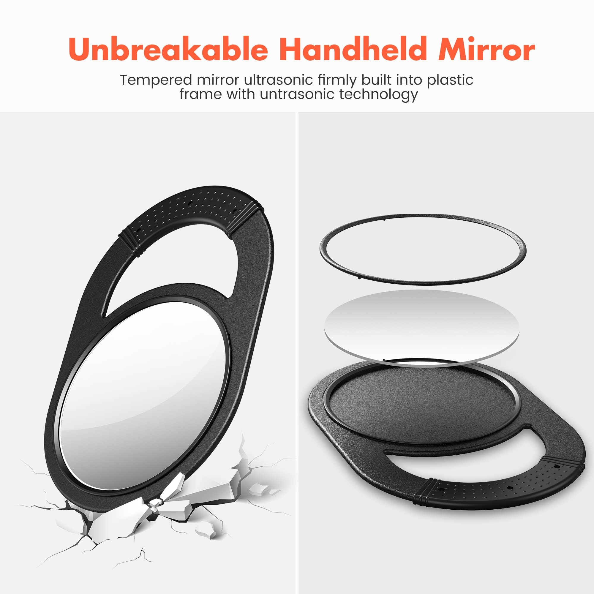 TASALON hand mirror diameter 6.1 inches provides comfortable, precise grooming.
