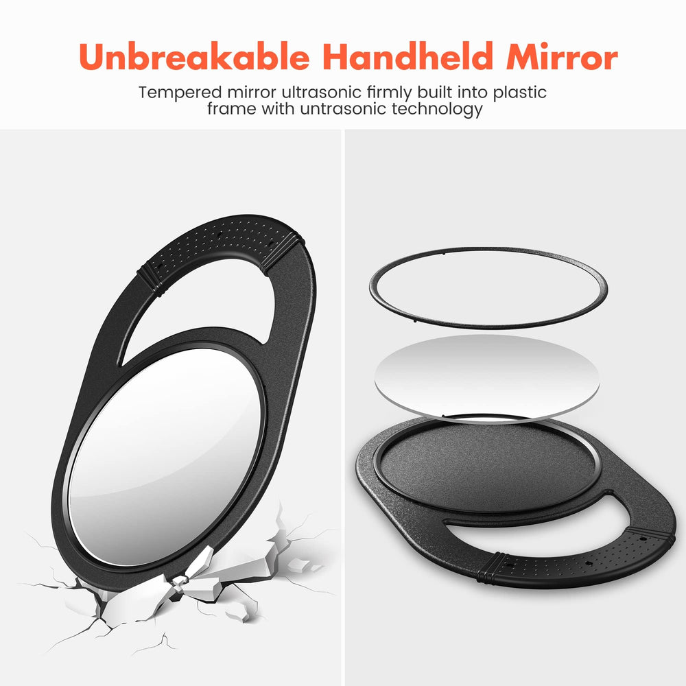 TASALON hand mirror diameter 6.1 inches provides comfortable, precise grooming.