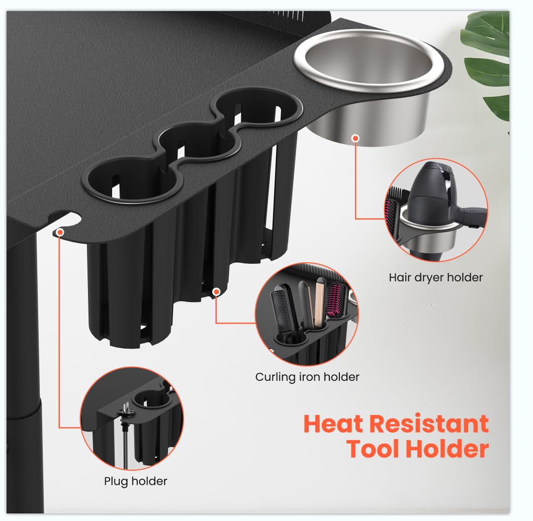 TASALON height adjustable braiding rack keeps tools within reach