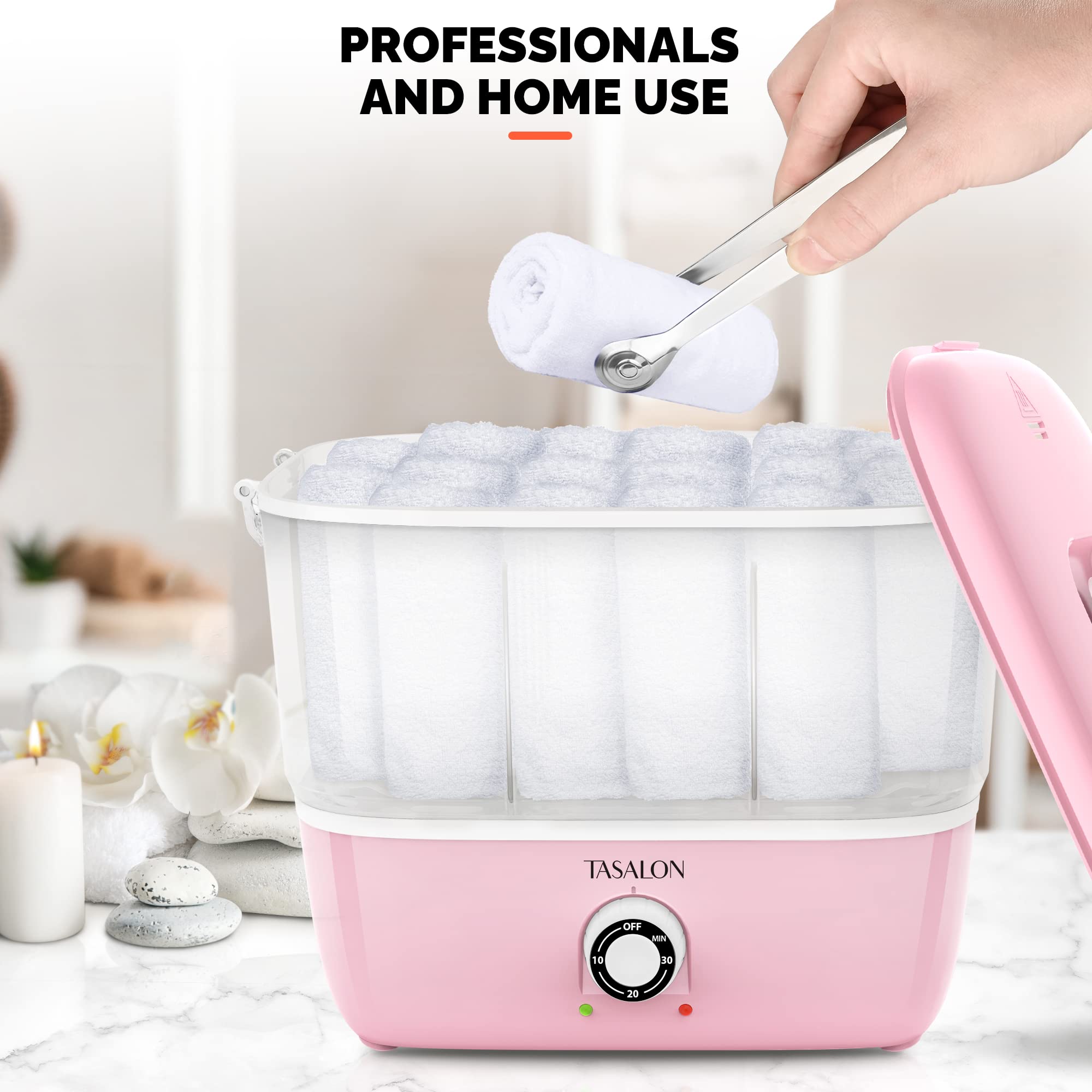 TASALON hot towel steamer compact size fits small spaces in salons.