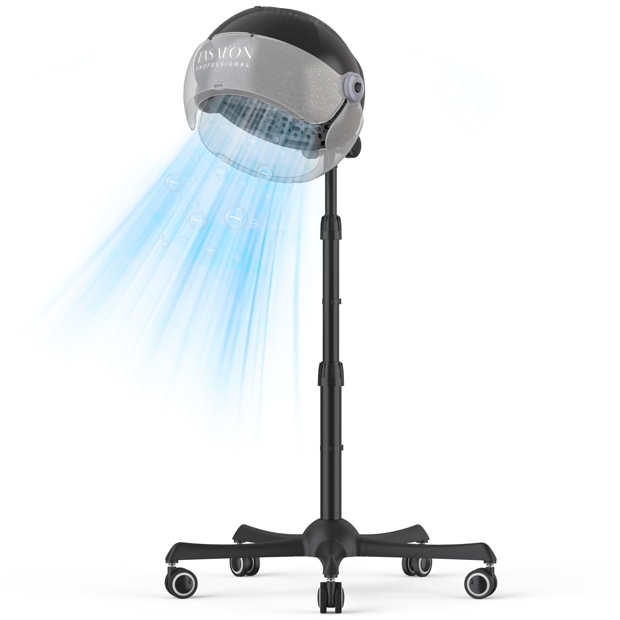 TASALON ionic hooded hair dryer demonstrates 1875W power for fast drying