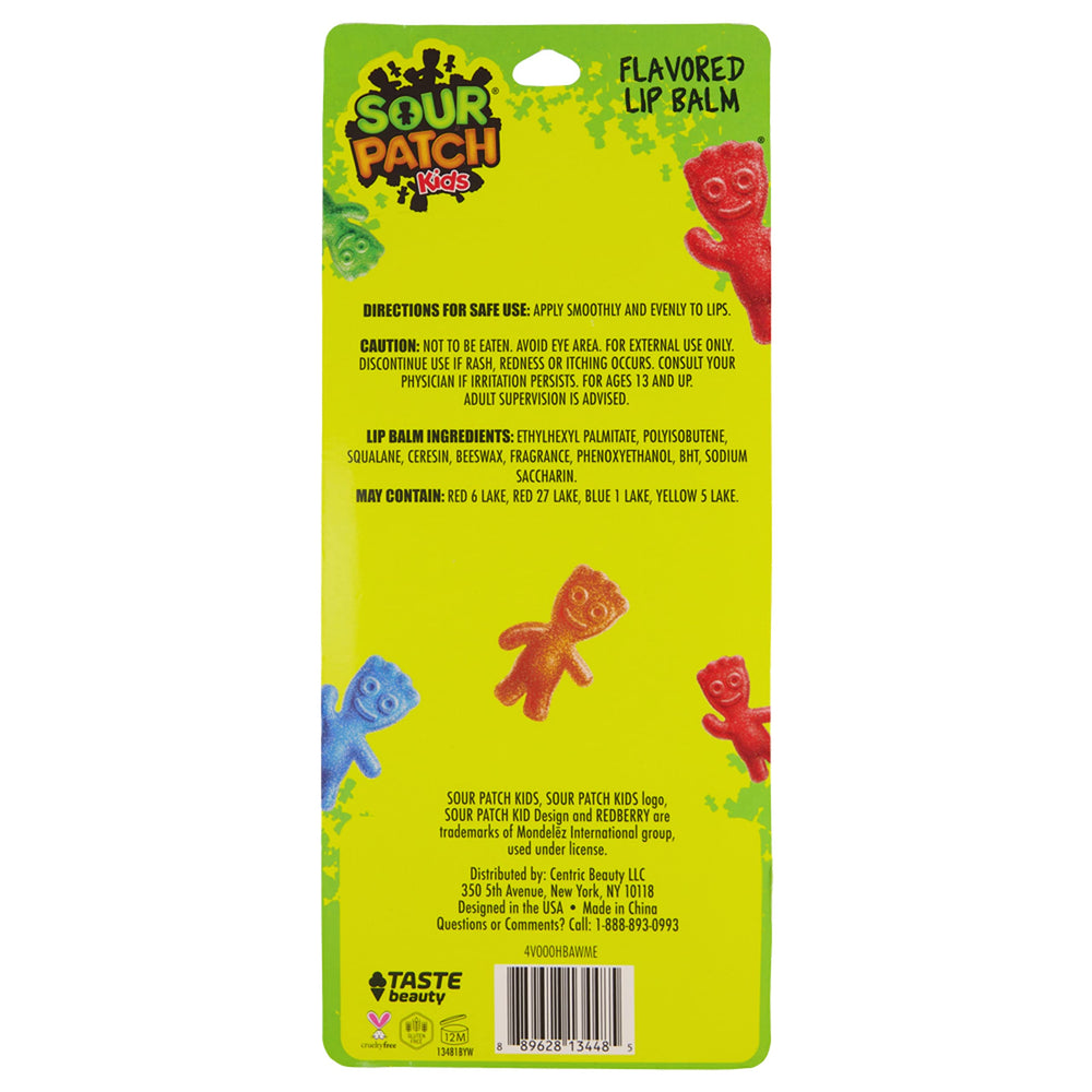 Taste Beauty Sour Patch Kids 8-pack assortment displays flavor variety for fun, kid-friendly lip care.