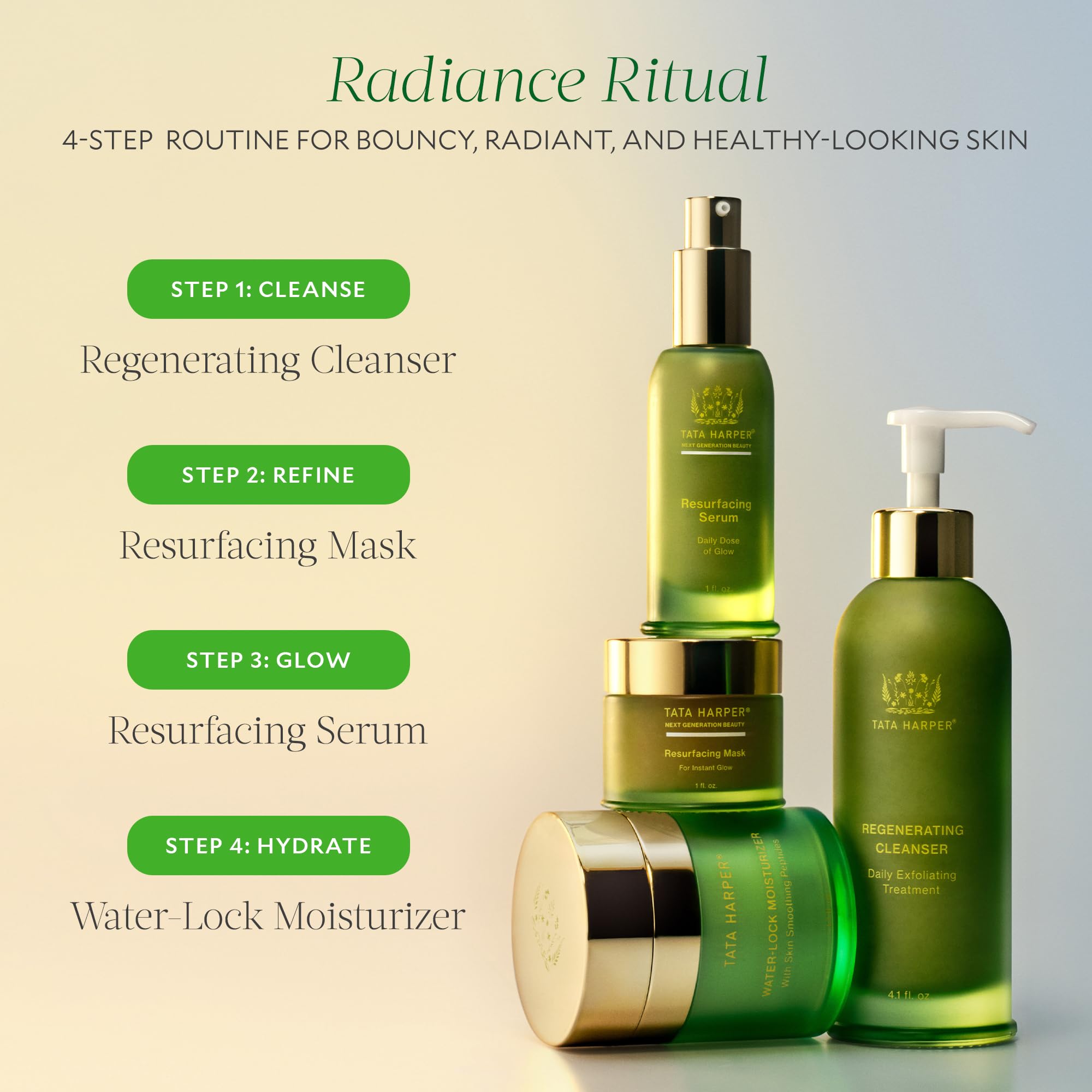 Tata Harper Regenerating Cleanser flat-lay with clean skincare setup.