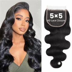 TATAYOOBOBO 5x5 skinlike HD lace closure closeup for a natural, undetectable blend.