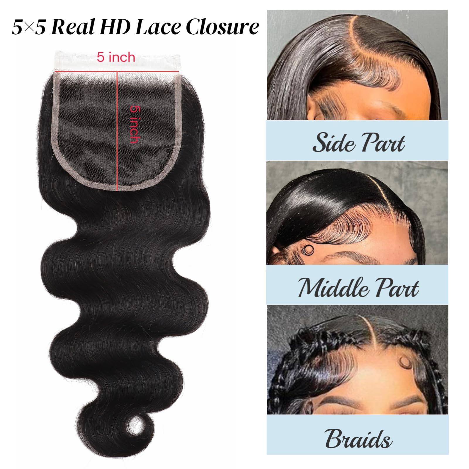 TATAYOOBOBO middle or side part ready closure demonstrates styling versatility for events or daily wear.
