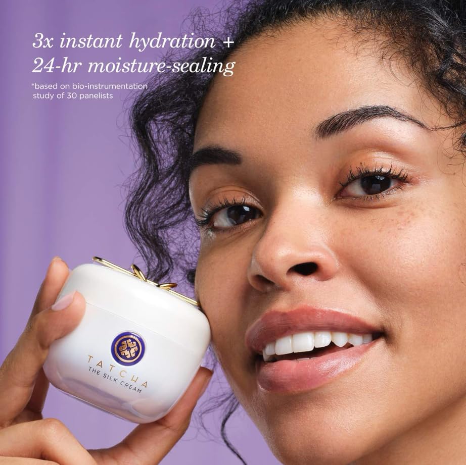 TATCHA Akoya Pearl extract suggests a firmer-looking, supple complexion.