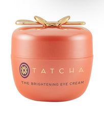 TATCHA Brightening Eye Cream tube front shows premium packaging for daily brightening