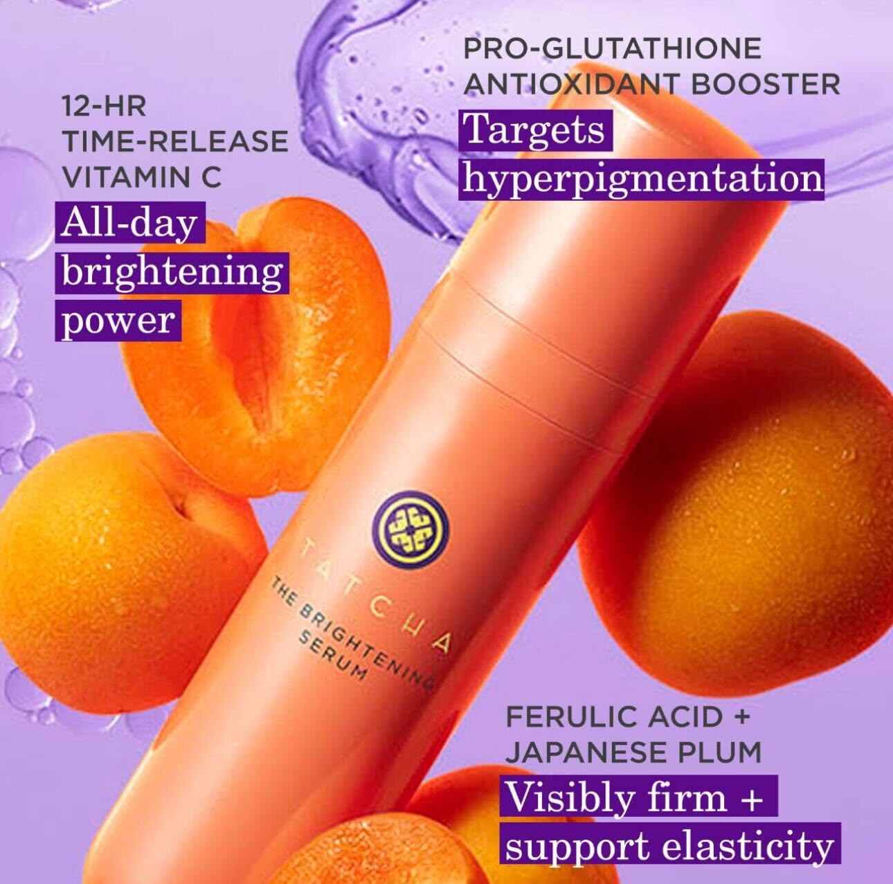 TATCHA Brightening Serum texture on skin during application.