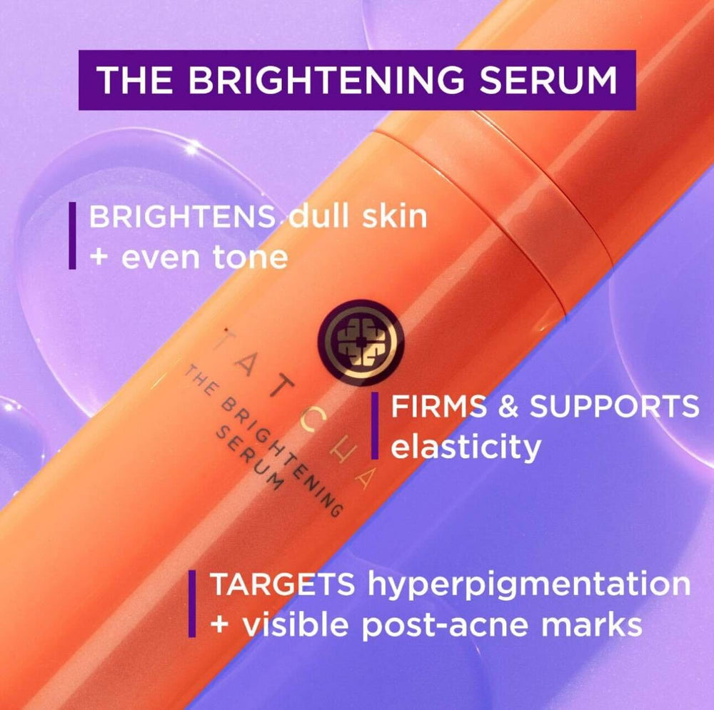 TATCHA Brightening Serum with vitamin C and ferulic acid ingredients.