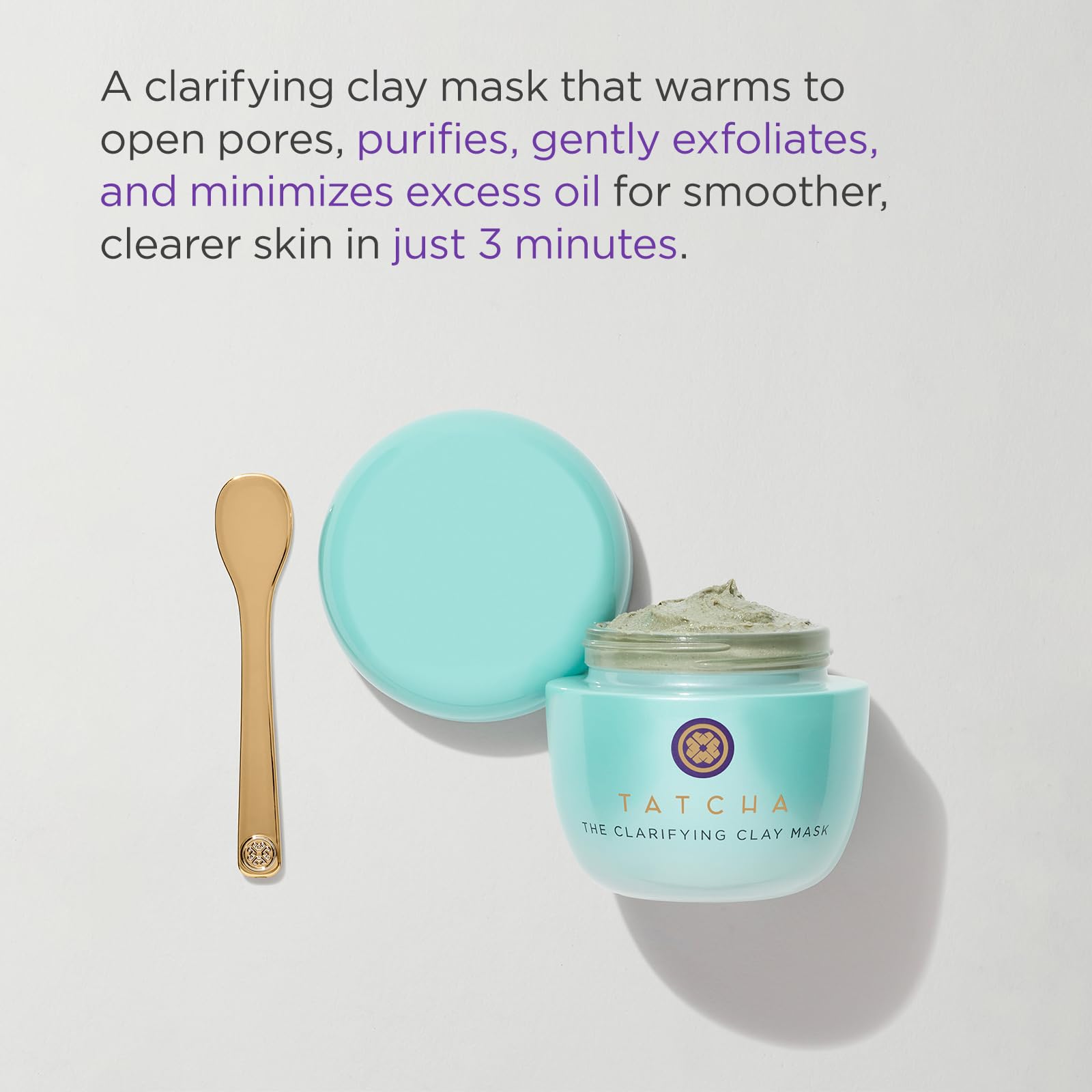 TATCHA Clarifying Clay Mask application demonstrates easy at-home skincare ritual for oil control