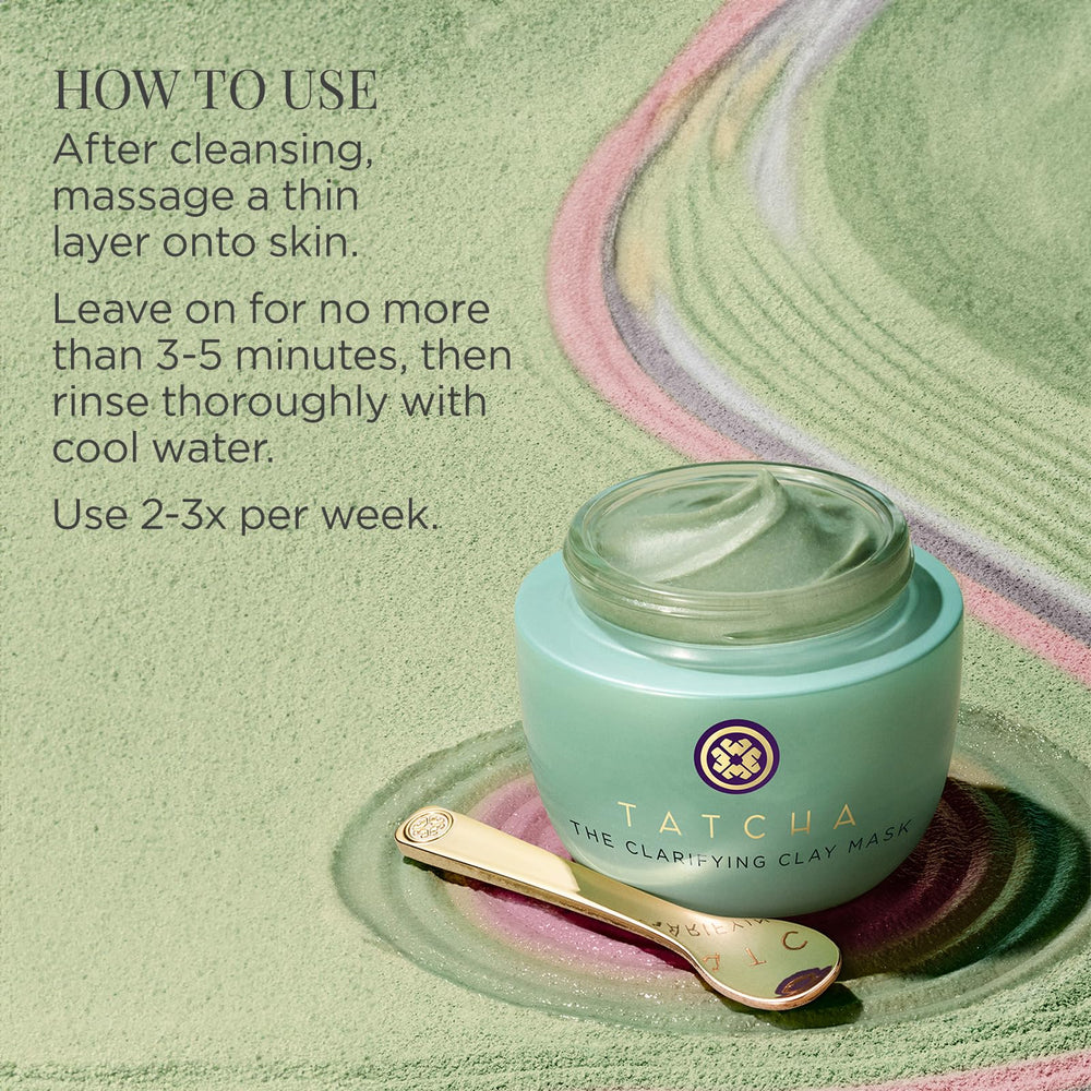 TATCHA Clarifying Clay Mask konjac exfoliation softens dead skin for smoother pores